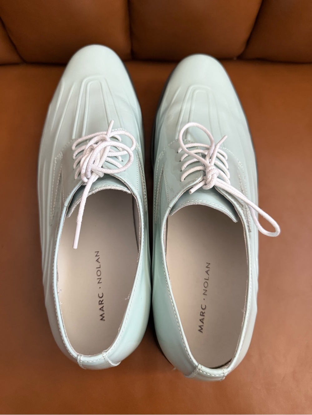 Marc Nolano Mint Patent Leather Derby Oxfords - Picture 2 of 9